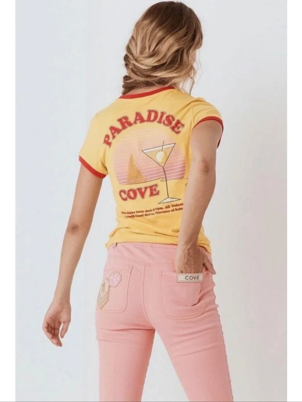 Spell & The Gypsy Paradise Cove Organic Shrunken Tee Mustard • MEDIUM • EUC - Picture 4 of 9